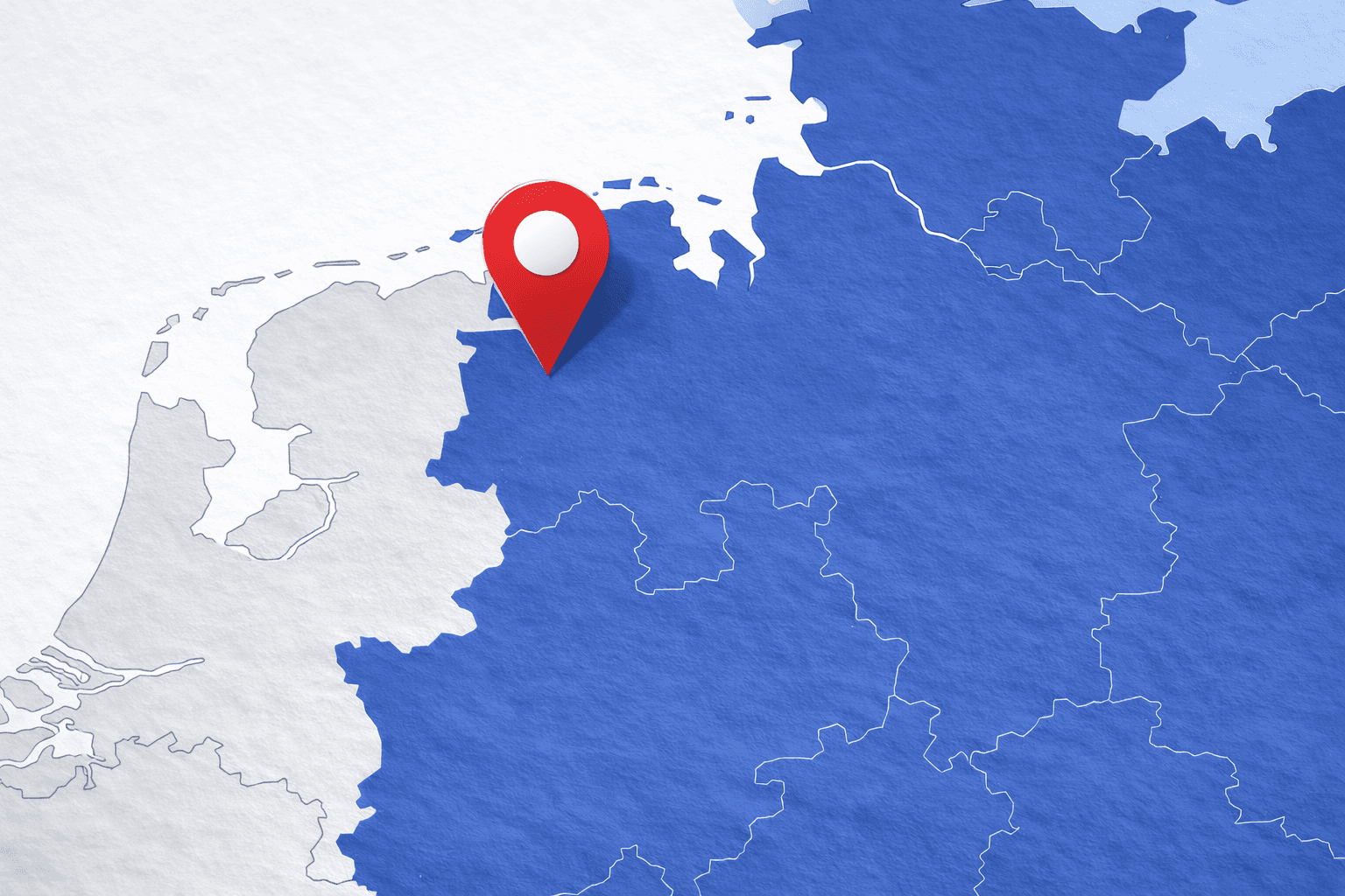 Ostfriesland auf der Deutschlandkarte - Standort von Wessels Digital für Softwareentwicklung